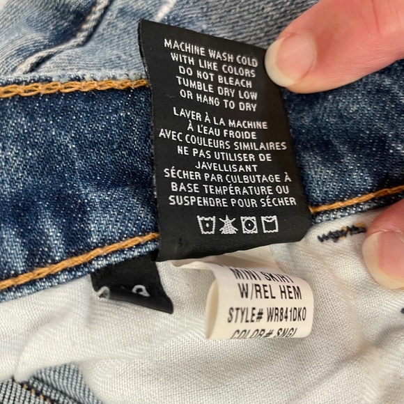 HUDSON JEANS {M} Vivid Denim Mini Skirt Raw Hem - Picture 7 of 9